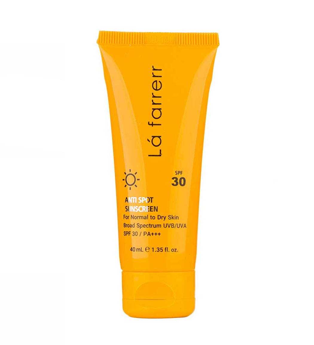 کرم ضد آفتاب و ضد لک بی رنگ مدل SPF30 مناسب پوست نرمال و خشک حجم 40 میلی لیتر