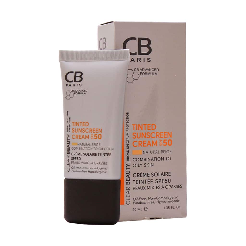 سی بی کرم ضد آفتاب نچرال بژ مناسب پوست های چرب و مختلط