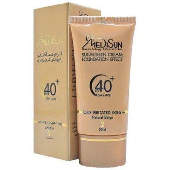 مدیسان کرم ضد آفتاب ۴۰ پوست چرب و حساس بژ طبیعی