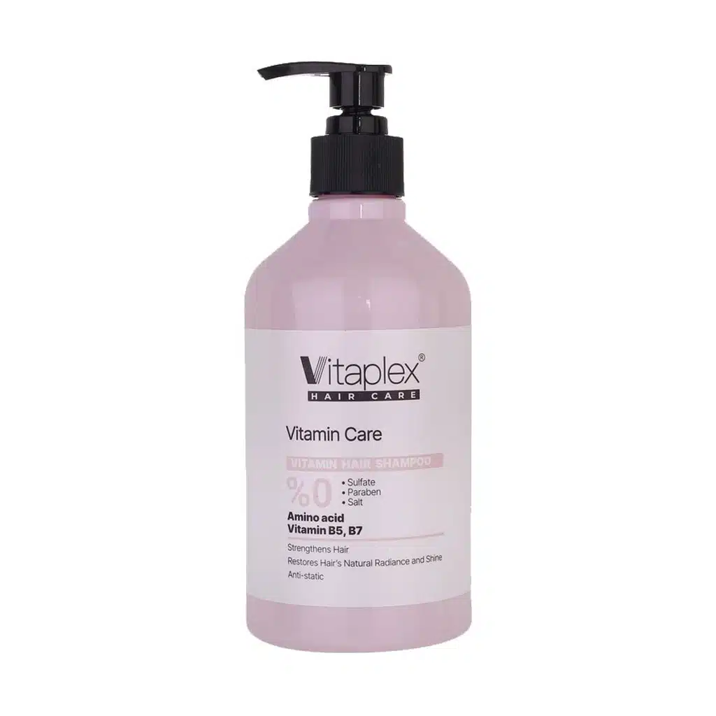 شامپو فاقد سولفات مناسب موهای خشک و نرمال ویتاپلکس 500 میلی لیتر Vitaplex Vitamin Hair Shampoo For Dry Hair 500 ml