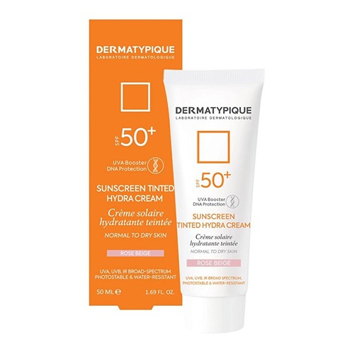 درماتیپیک کرم ضد آفتاب رنگی spf50 رنگ رز بژ پوست خشک DERMATYPIQUE SUNSCREEN SPF 50 ROSE BEIGE NORMAL TO DRY 50 ML
