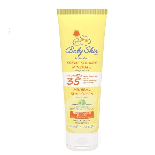 بیبی اسکین کرم ضد آفتاب صورت و بدن کودک spf35