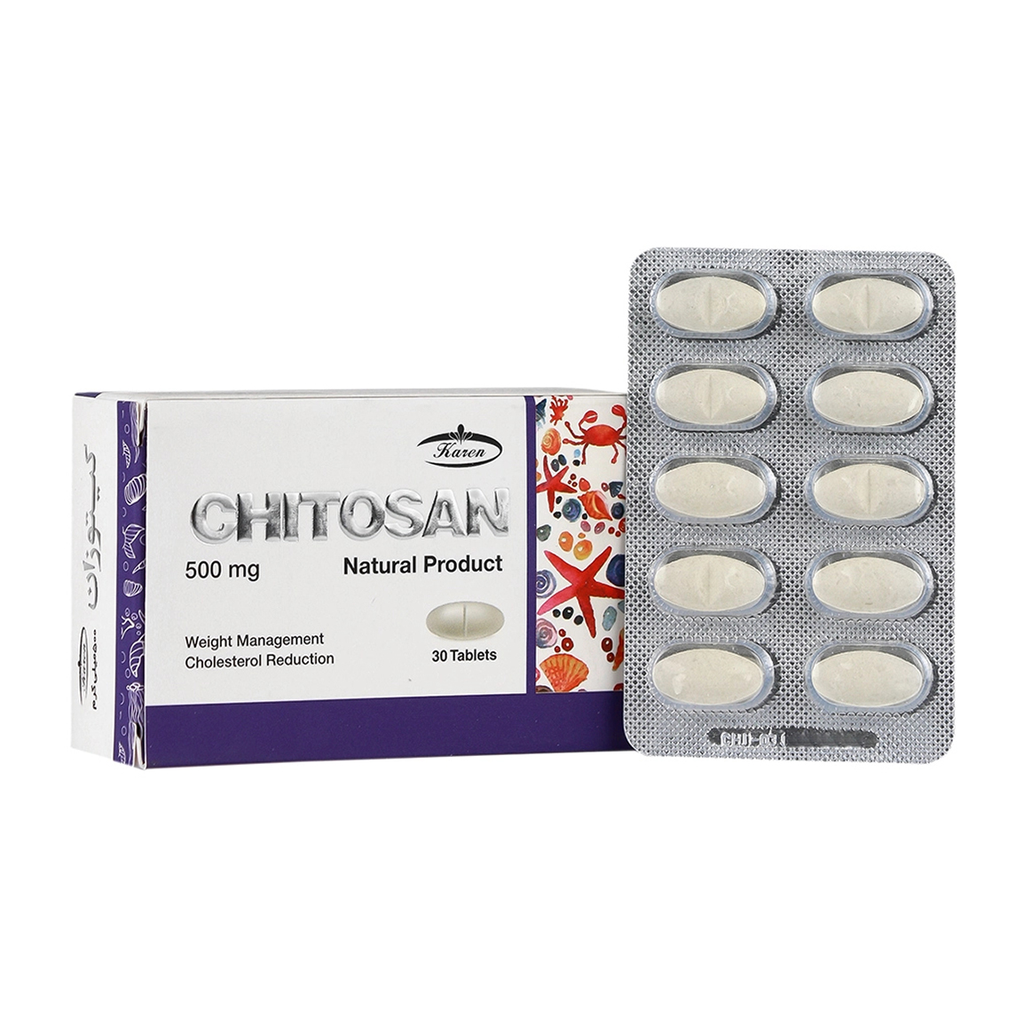 قرص Chitosan 500 بسته 30 عددی
