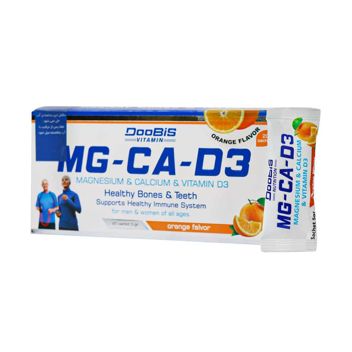 ساشه منیزیم، کلسیم و ویتامین D3 بسته 20 عددی