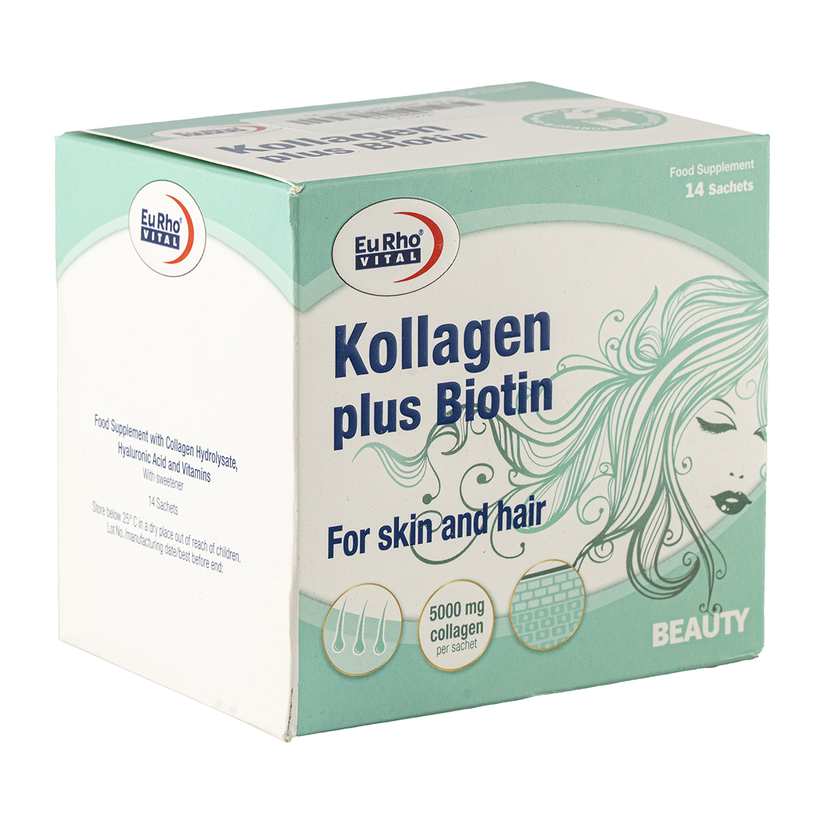 ساشه کلاژن پلاس بیوتین 14 عددی با طعم پرتقال