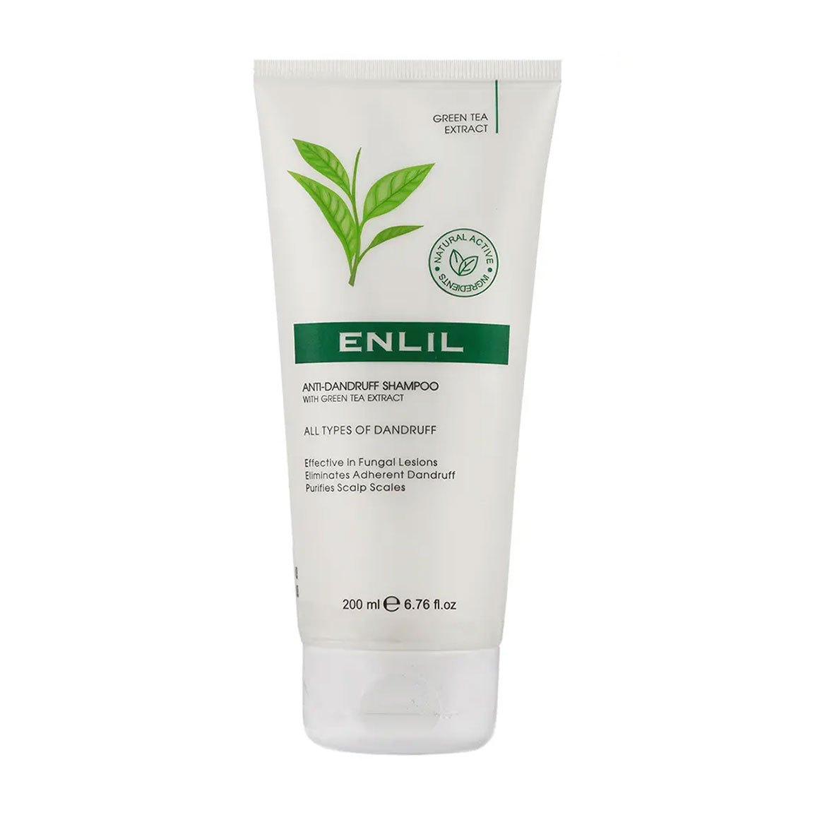شامپو مو ضد شوره حاوی عصاره چای سبز حجم 200 میلی لیتر Enlil Anti Dandruff Shampoo With Green Tea Extract 200ml