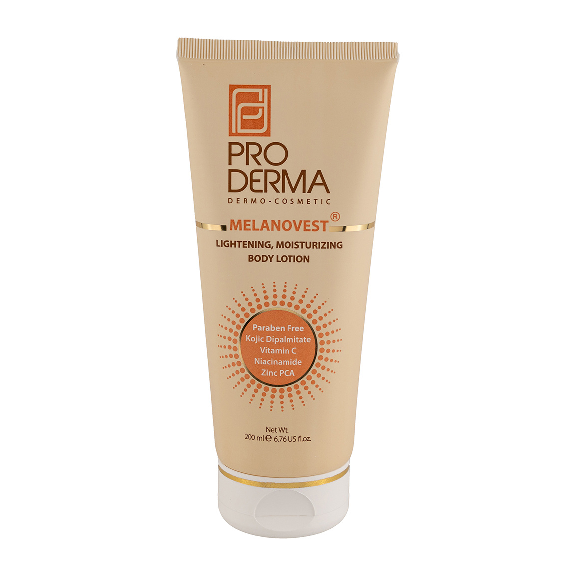 لوسیون روشن کننده و مرطوب کننده پوست بدن مدل Melanovest مناسب انواع پوست حجم 200 میلی لیتر