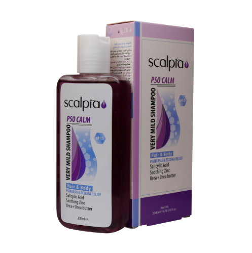 شامپوسر و بدن بسیار ملایم مناسب برای پوست های حساس 200 میل Scalpia Pso Calm Very Mild Hair And Body 200ml