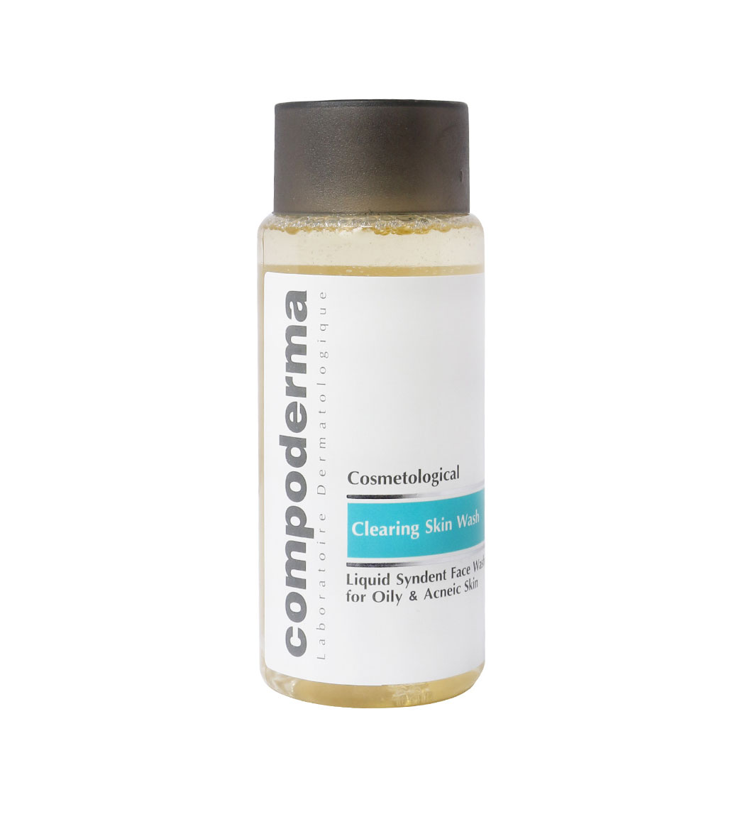 شوینده غیر صابونی پوست چرب و آکنه دار حجم 150 میلی لیتر Compoderma Clearing Skin Wash For Oily And Acneic Skin 150 ml
