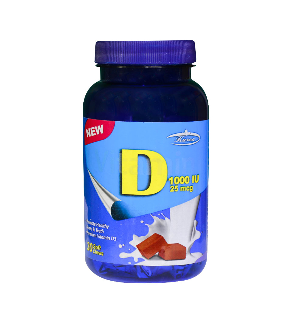 تافی ویتامین D با طعم شیر و شکلات بسته 30 عددی