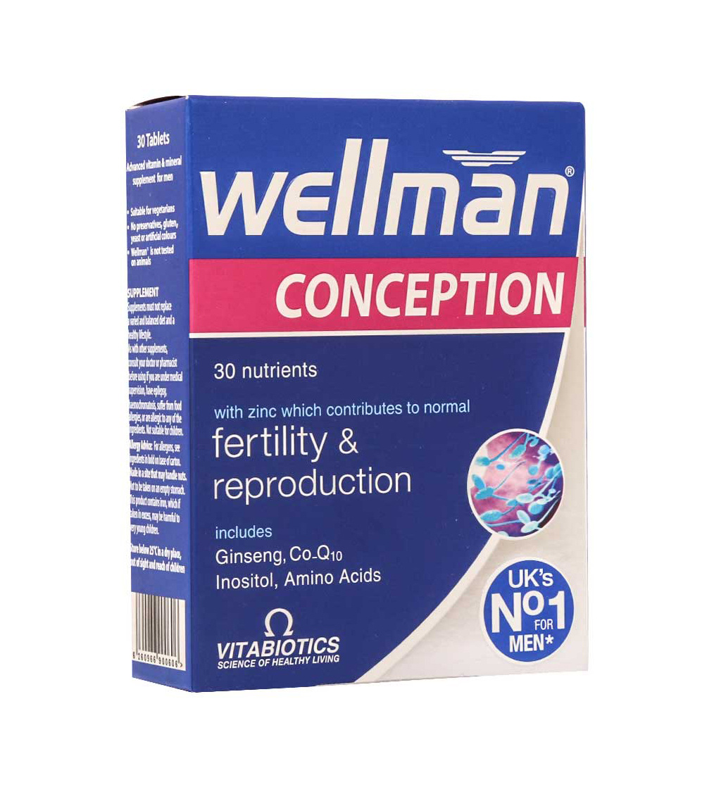 قرص مولتی ویتامین آقایان مدل Wellman Conception بسته 30 عددی