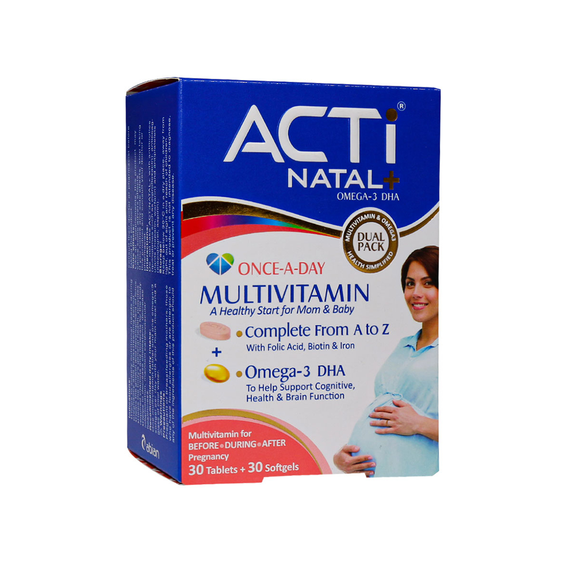 سافت ژل و قرص مولتی ویتامین مدل اکتی ناتال پلاس  مناسب خانم ها بسته 60 عددی