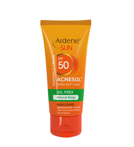 ضد آفتاب رنگی فاقد چربی اس پی اف 50 مات کننده مدل آکنه سل پلاس