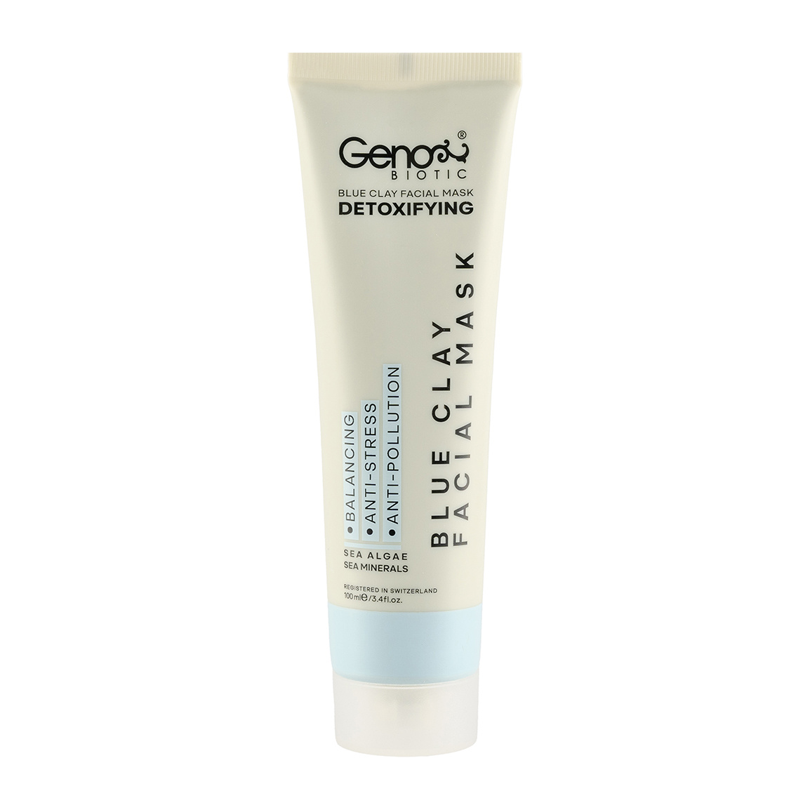 ماسک صورت خاک رس آبی حجم 100 میلی لیتر Geno Biotic Blue Clay Fasial Mask 100 ml